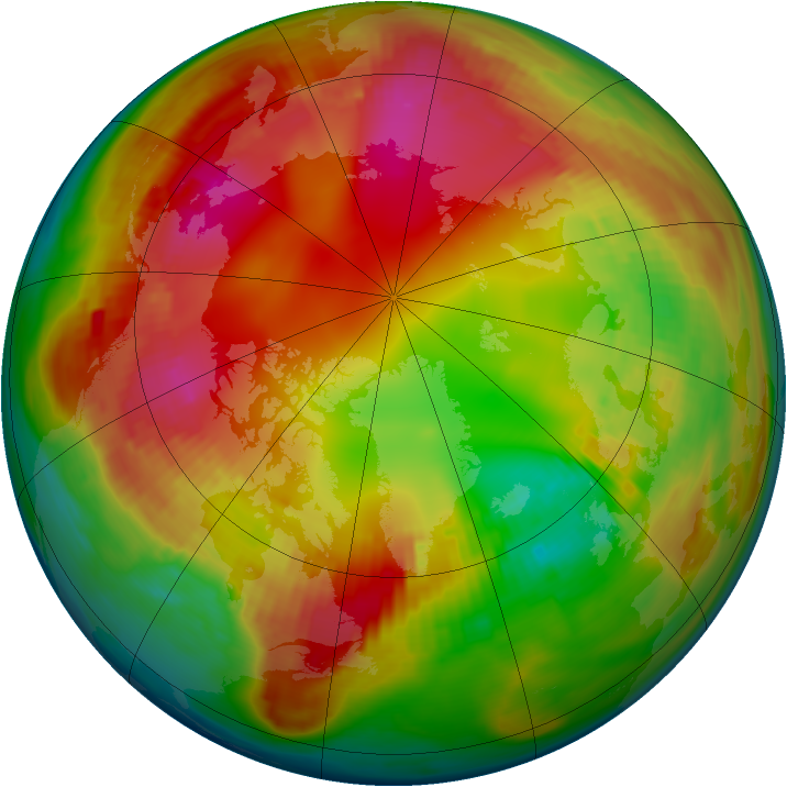 Arctic ozone map for 27 January 1982